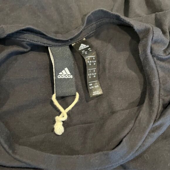 Adidas Women's Boxy T-shirt Logo front Black Crew Neck Size XL - Picture 4 of 8